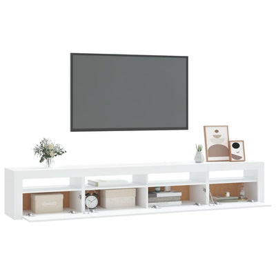 TV-taso LED-valoilla valkoinen 240x35x40 cm