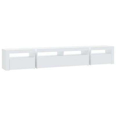 TV-taso LED-valoilla valkoinen 240x35x40 cm