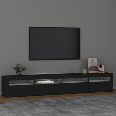 TV-taso LED-valoilla musta 240x35x40 cm