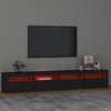 TV-taso LED-valoilla musta 240x35x40 cm