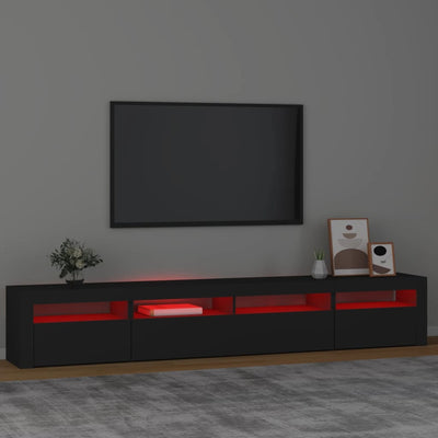 TV-taso LED-valoilla musta 240x35x40 cm