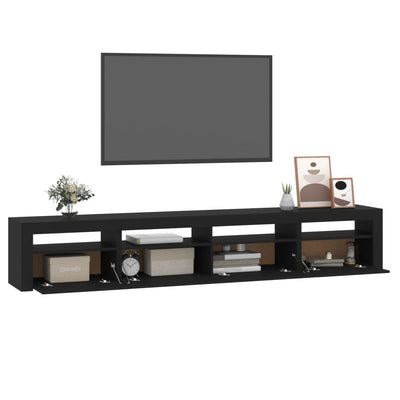 TV-taso LED-valoilla musta 240x35x40 cm