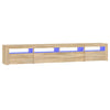 TV-taso LED-valoilla Sonoma-tammi 240x35x40 cm