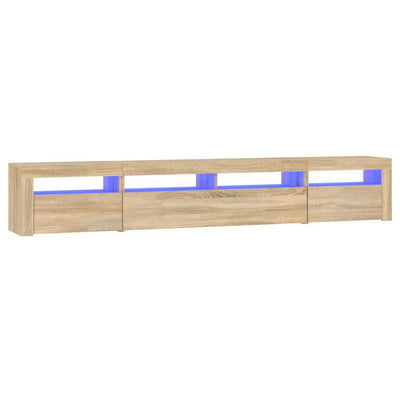 TV-taso LED-valoilla Sonoma-tammi 240x35x40 cm