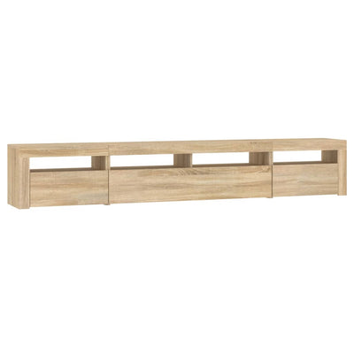 TV-taso LED-valoilla Sonoma-tammi 240x35x40 cm