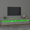 TV-taso LED-valoilla betoninharmaa 240x35x40 cm