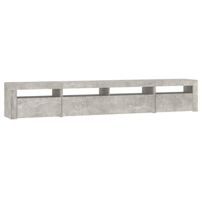 TV-taso LED-valoilla betoninharmaa 240x35x40 cm