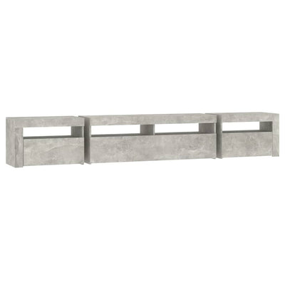 TV-taso LED-valoilla betoninharmaa 240x35x40 cm