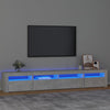 Betoninharmaa tv-taso led-valoilla Ranciu 240x35x40cm