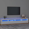 TV-taso LED-valoilla korkeakiilto valkoinen 240x35x40 cm