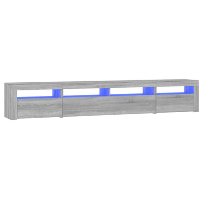 TV-taso LED-valoilla harmaa Sonoma 240x35x40 cm