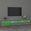 TV-taso LED-valoilla harmaa Sonoma 240x35x40 cm