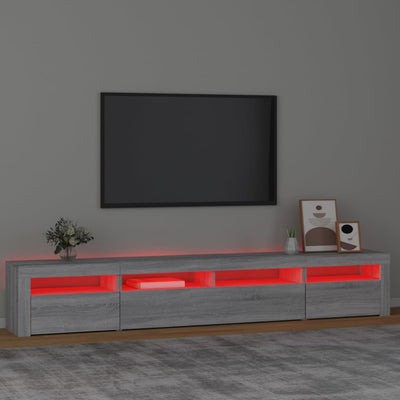 Harmaa tv-taso led-valoilla Ranciu 240x35x40cm (sonoma)