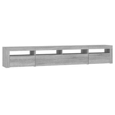 TV-taso LED-valoilla harmaa Sonoma 240x35x40 cm