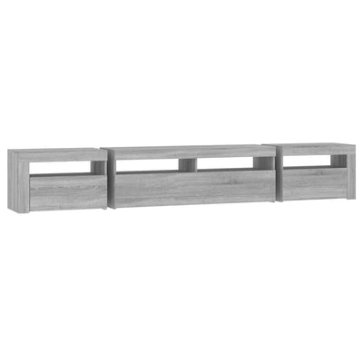 TV-taso LED-valoilla harmaa Sonoma 240x35x40 cm
