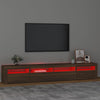 TV-taso LED-valoilla ruskea tammi 240x35x40 cm