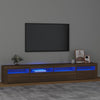 TV-taso LED-valoilla ruskea tammi 240x35x40 cm