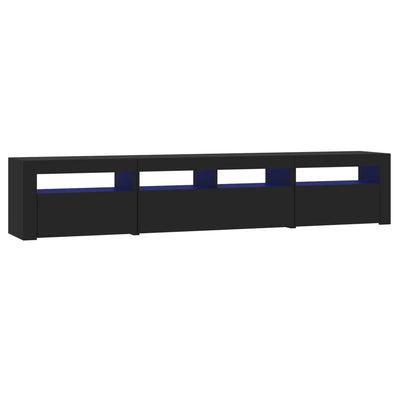 TV-taso LED-valoilla musta 210x35x40 cm