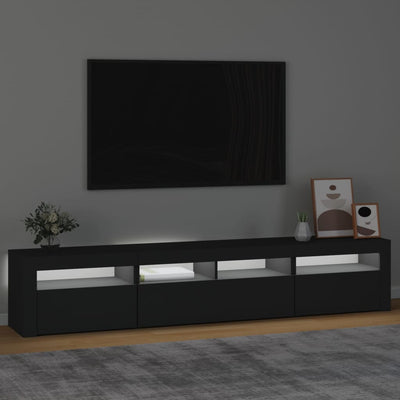 TV-taso LED-valoilla musta 210x35x40 cm