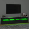 TV-taso LED-valoilla musta 210x35x40 cm