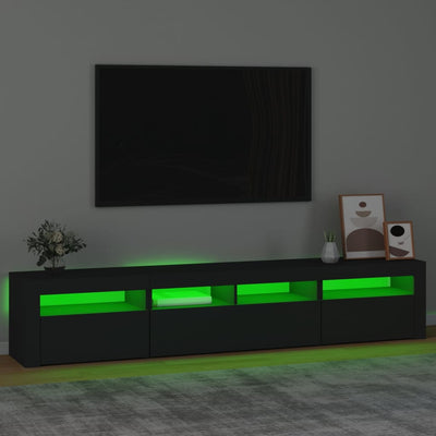 TV-taso LED-valoilla musta 210x35x40 cm
