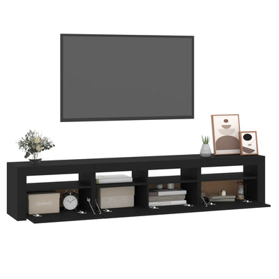 TV-taso LED-valoilla musta 210x35x40 cm