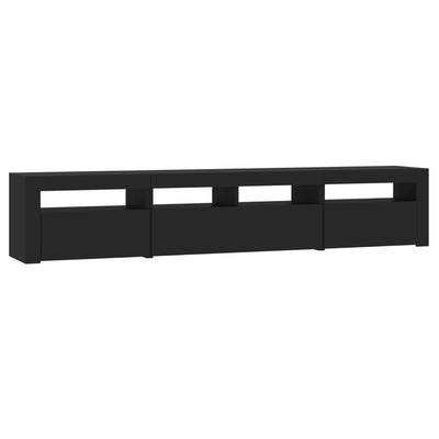 TV-taso LED-valoilla musta 210x35x40 cm