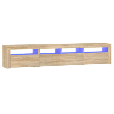 TV-taso LED-valoilla Sonoma-tammi 210x35x40 cm