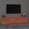 TV-taso LED-valoilla Sonoma-tammi 210x35x40 cm