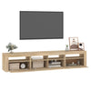 TV-taso LED-valoilla Sonoma-tammi 210x35x40 cm