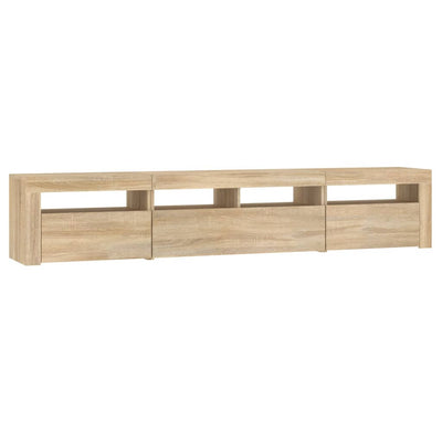 TV-taso LED-valoilla Sonoma-tammi 210x35x40 cm
