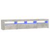 TV-taso LED-valoilla betoninharmaa 210x35x40 cm