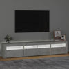 TV-taso LED-valoilla betoninharmaa 210x35x40 cm