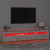 Betoninharmaa tv-taso led-valoilla Ranciu 210x35x40cm