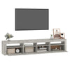 TV-taso LED-valoilla betoninharmaa 210x35x40 cm