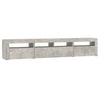TV-taso LED-valoilla betoninharmaa 210x35x40 cm