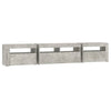 TV-taso LED-valoilla betoninharmaa 210x35x40 cm