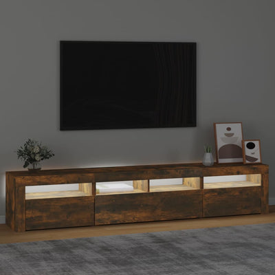 TV-taso LED-valoilla savutammi 210x35x40 cm