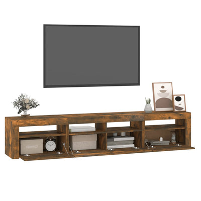 TV-taso LED-valoilla savutammi 210x35x40 cm