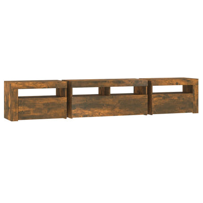 TV-taso LED-valoilla savutammi 210x35x40 cm