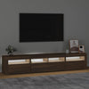 TV-taso LED-valoilla ruskea tammi 210x35x40 cm