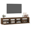 TV-taso LED-valoilla ruskea tammi 210x35x40 cm