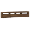 TV-taso LED-valoilla ruskea tammi 210x35x40 cm