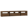 TV-taso LED-valoilla ruskea tammi 210x35x40 cm