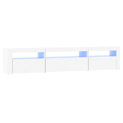 TV-taso LED-valoilla valkoinen 195x35x40 cm