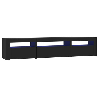 TV-taso LED-valoilla musta 195x35x40 cm