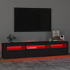 TV-taso LED-valoilla musta 195x35x40 cm