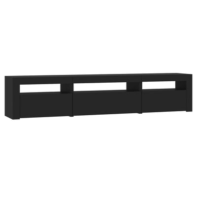 TV-taso LED-valoilla musta 195x35x40 cm