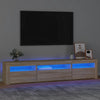 TV-taso LED-valoilla Sonoma-tammi 195x35x40 cm