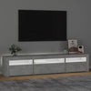 Betoninharmaa tv-taso led-valoilla Ranciu 195x35x40cm